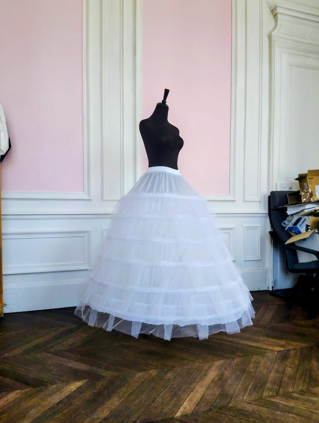 Jupon Mariée XXL 6 Cerceaux & 6 Couches de Tulle, Crinoline Princesse