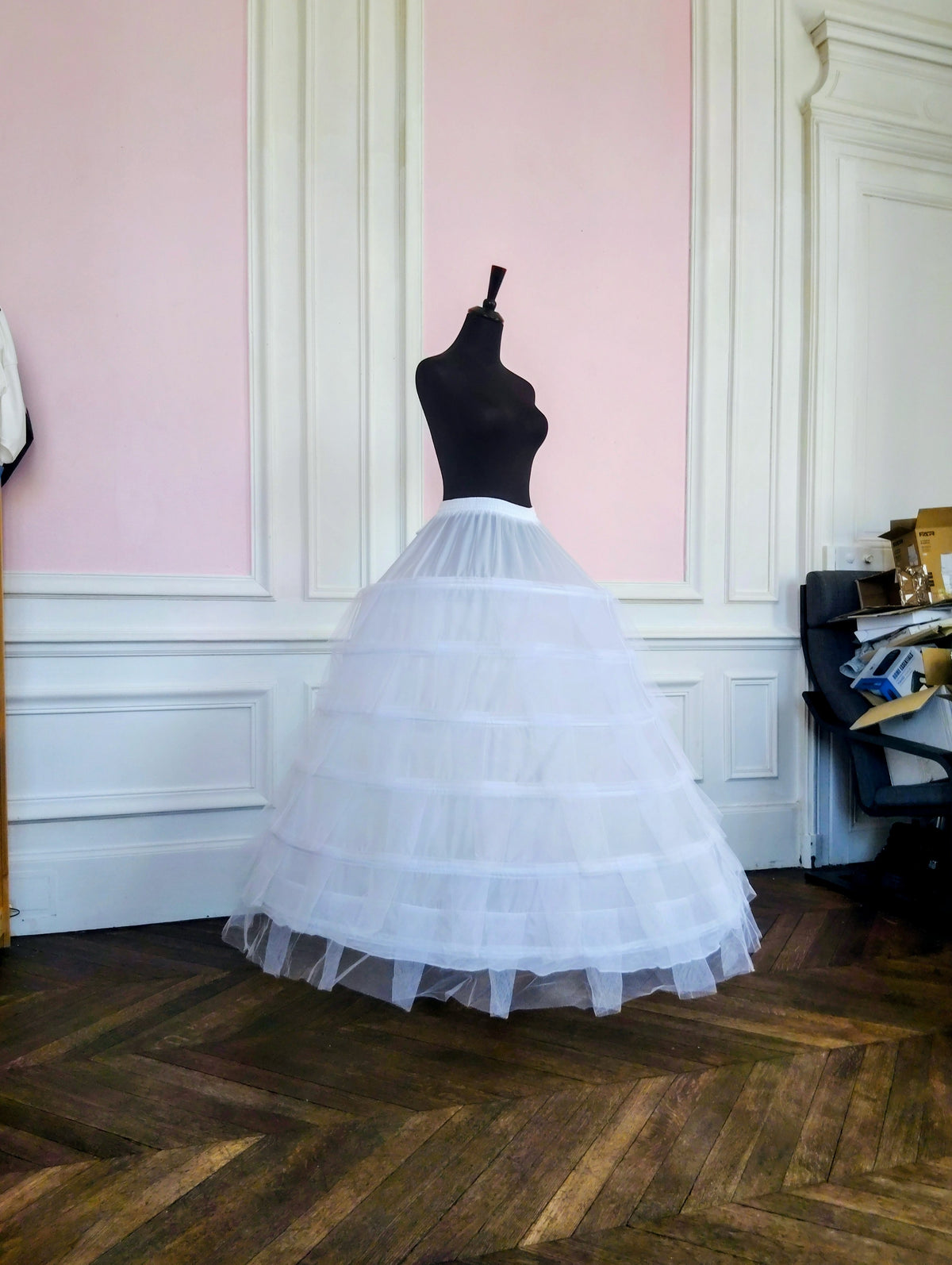 Jupon Mariée XXL 6 Cerceaux & 6 Couches de Tulle, Crinoline Princesse