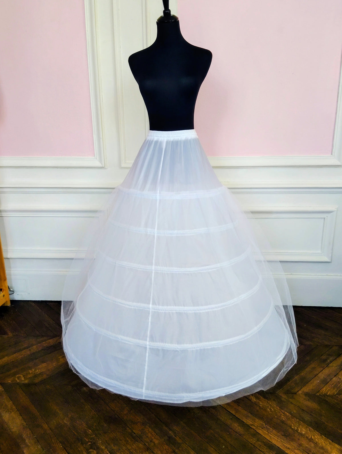 Jupon Mariée 6 Cerceaux avec Tulle, Crinoline Longue XXL