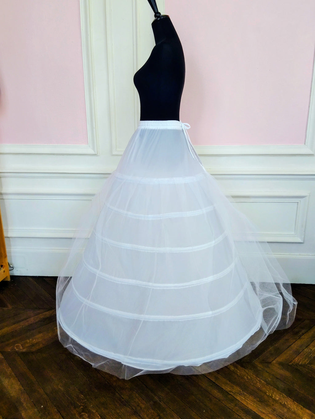 Jupon Mariée 6 Cerceaux avec Tulle, Crinoline Longue XXL