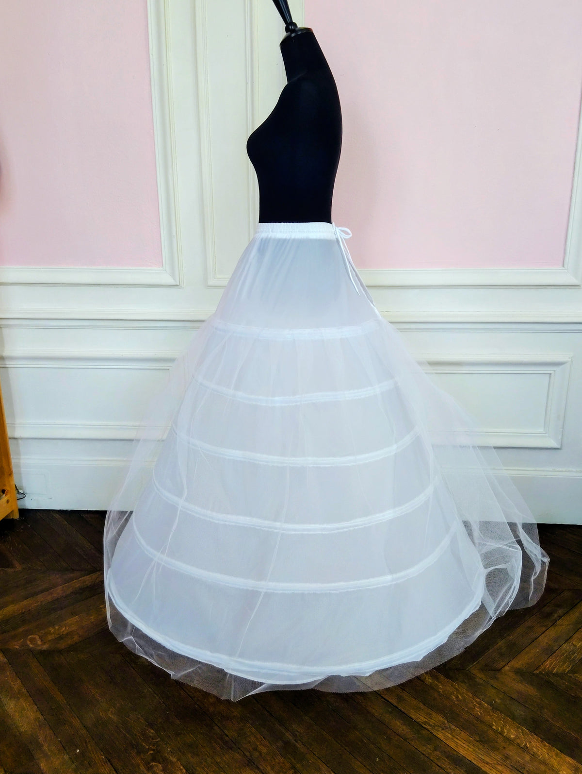 Jupon Mariée 6 Cerceaux avec Tulle, Crinoline Longue XXL