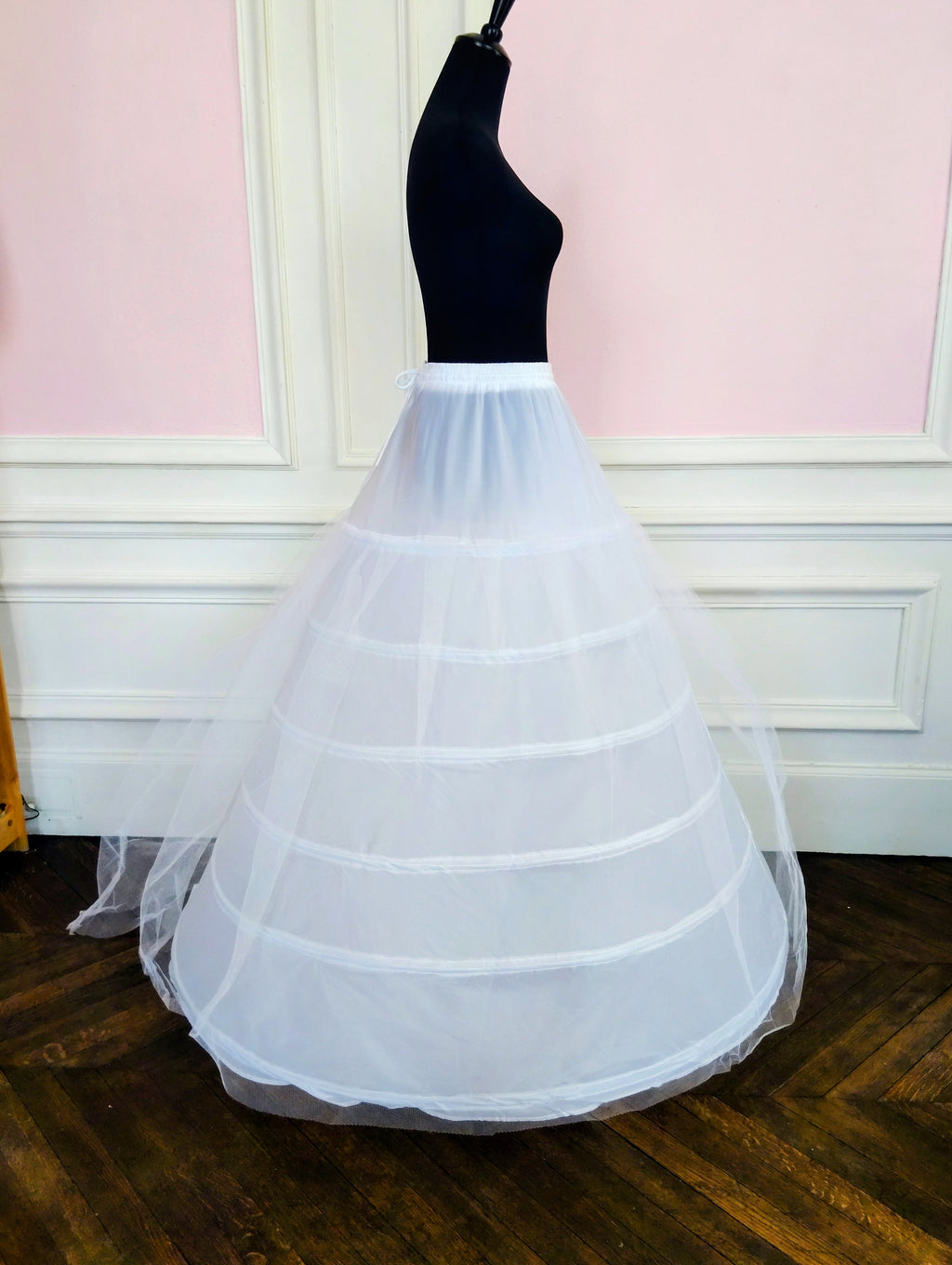 Jupon Mariée 6 Cerceaux avec Tulle, Crinoline Longue XXL
