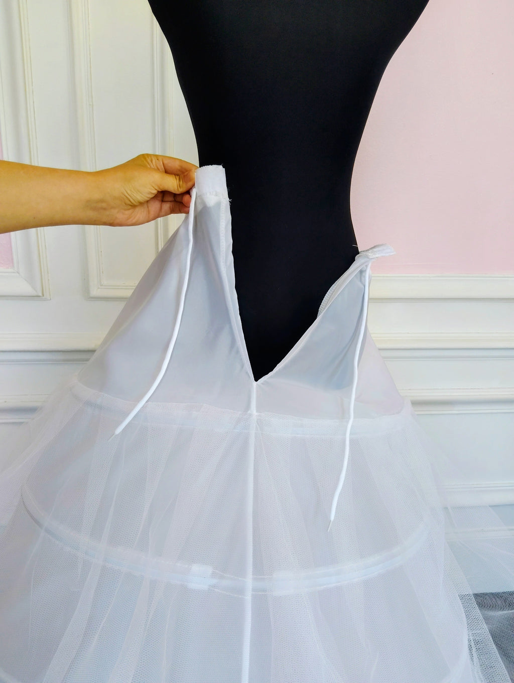 Jupon Mariée 6 Cerceaux avec Tulle, Crinoline Longue XXL