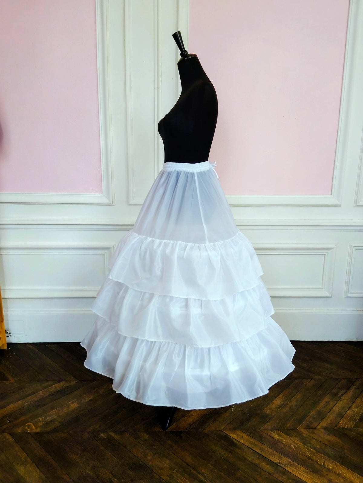 Jupon Mariée 3 Cerceaux & 3 Volants, Crinoline Blanche