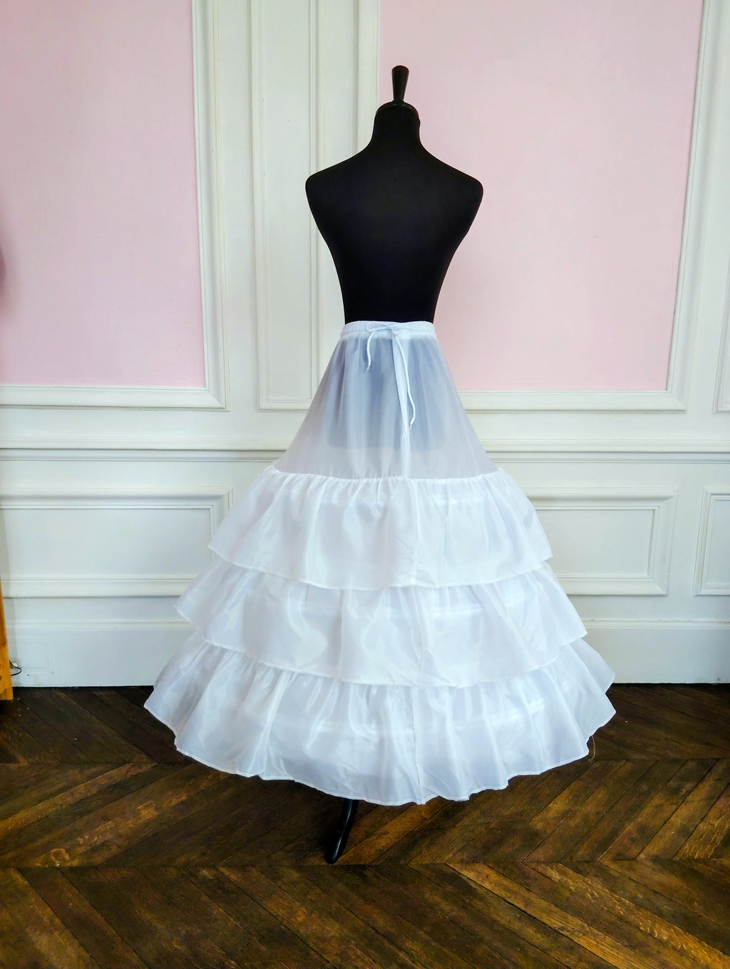Jupon Mariée 3 Cerceaux & 3 Volants, Crinoline Blanche