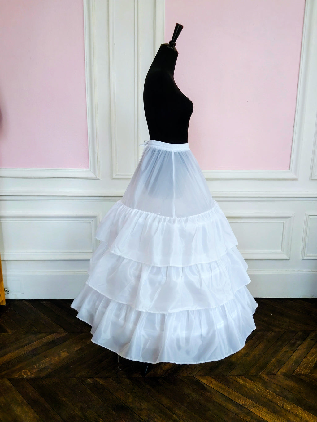 Jupon Mariée 3 Cerceaux & 3 Volants, Crinoline Blanche