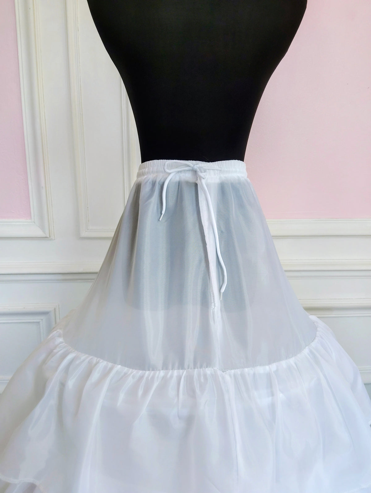Jupon Mariée 3 Cerceaux & 3 Volants, Crinoline Blanche