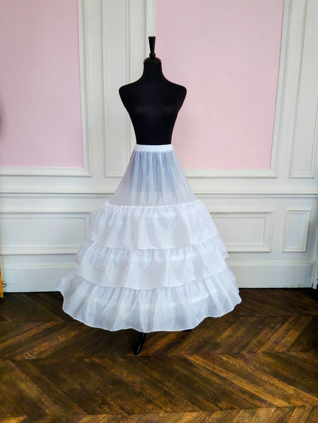 Jupon Mariée 3 Cerceaux & 3 Volants, Crinoline Blanche