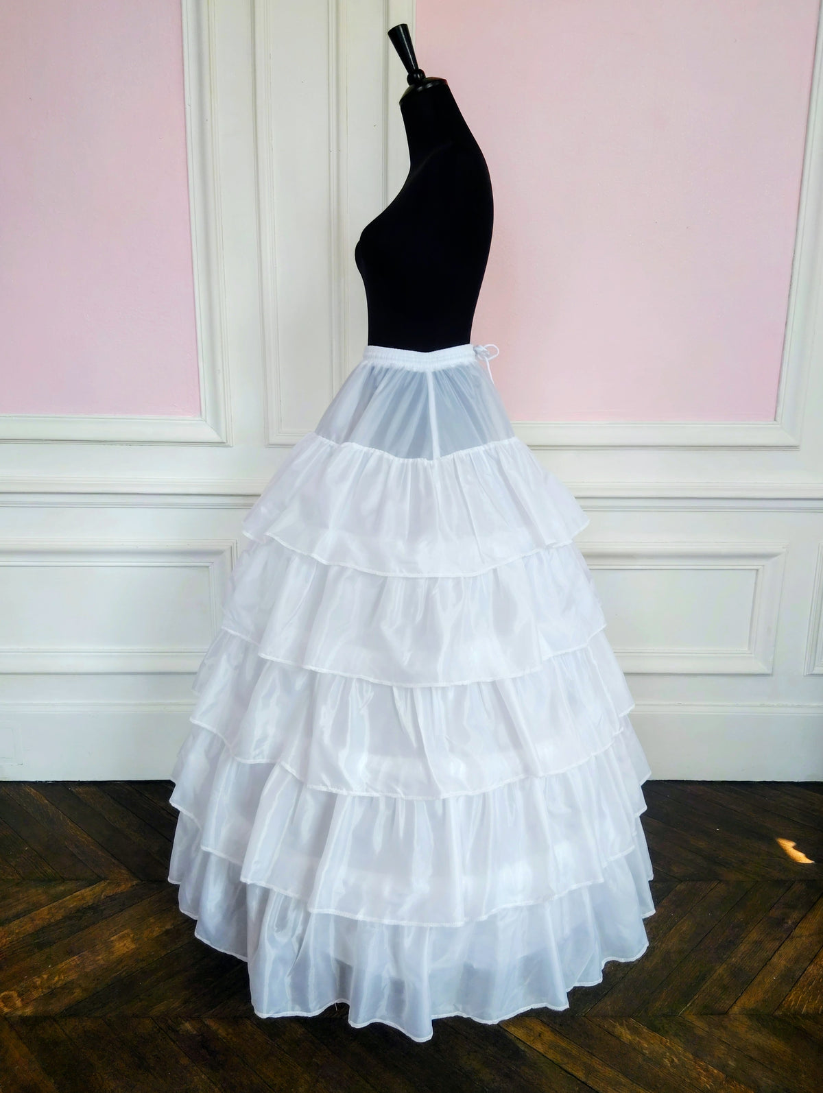 Jupon Mariée Long 4 Cerceaux & 5 Volants, Volume Princesse