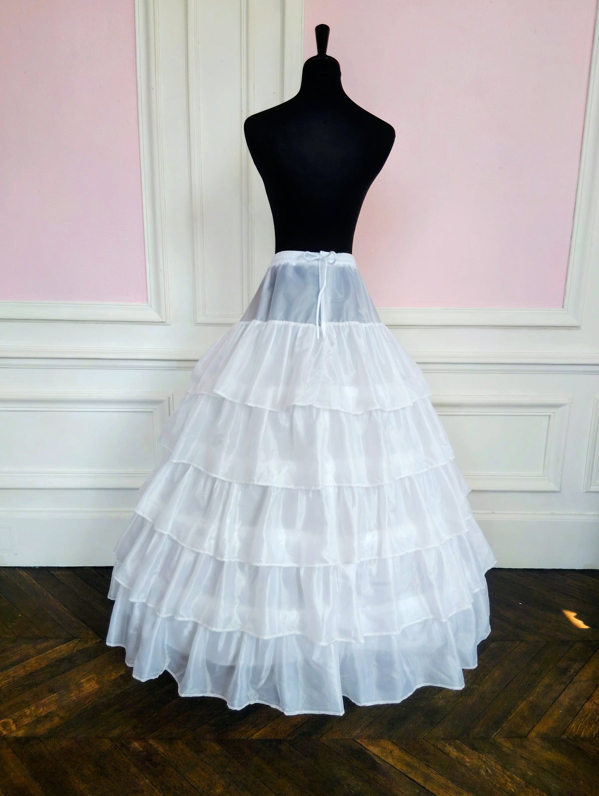 Jupon Mariée Long 4 Cerceaux & 5 Volants, Volume Princesse