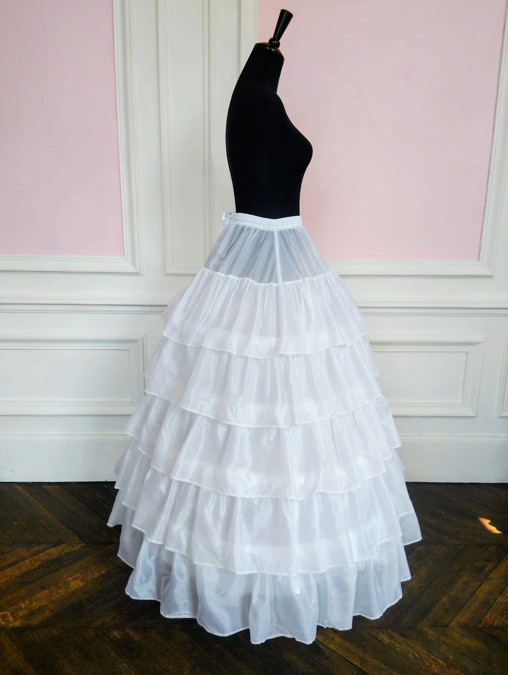 Jupon Mariée Long 4 Cerceaux & 5 Volants, Volume Princesse