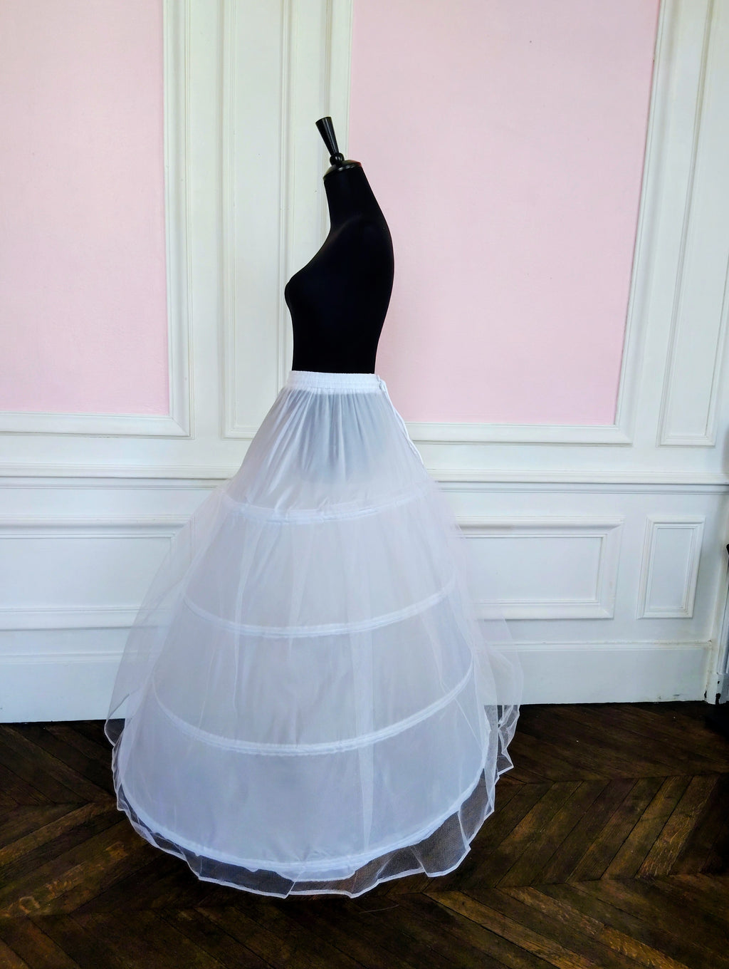 Jupon Mariée Crinoline Blanc 4 Cerceaux, Robe A-Line