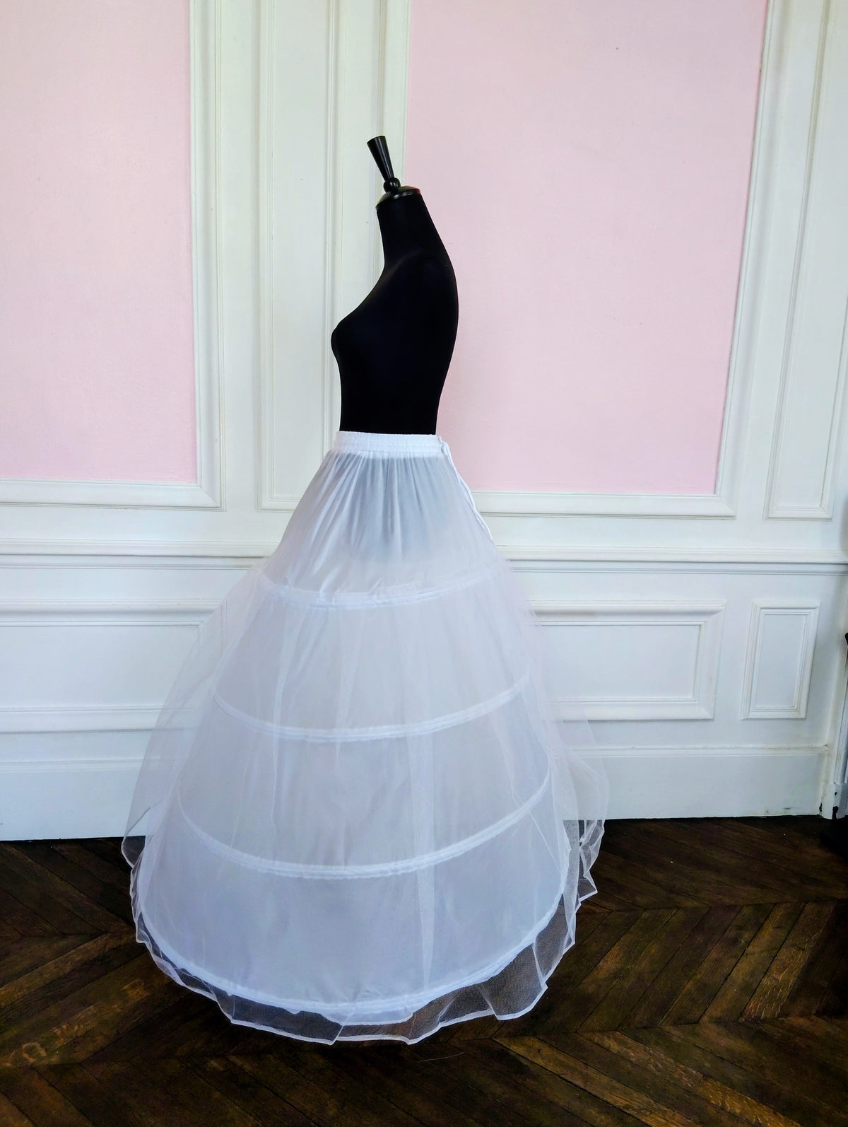 Jupon Mariée Crinoline Blanc 4 Cerceaux, Robe A-Line