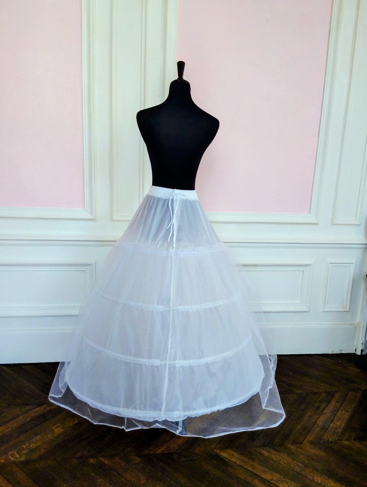 Jupon Mariée Crinoline Blanc 4 Cerceaux, Robe A-Line