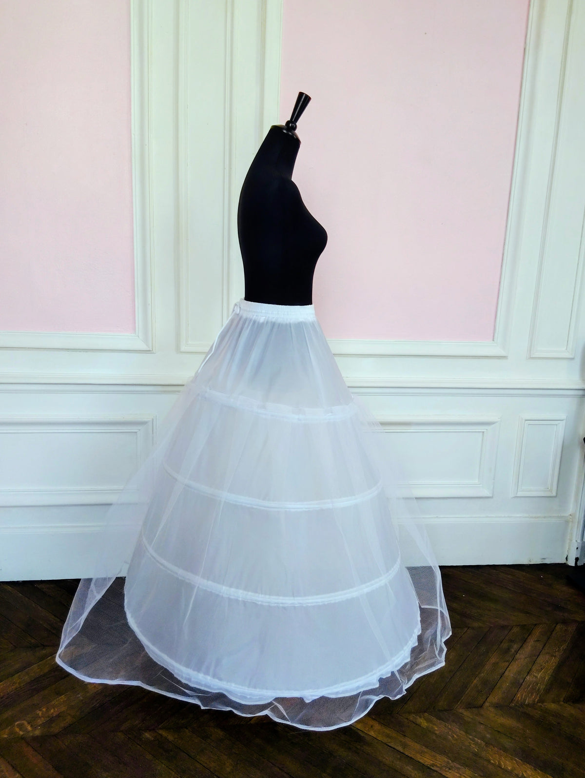 Jupon Mariée Crinoline Blanc 4 Cerceaux, Robe A-Line