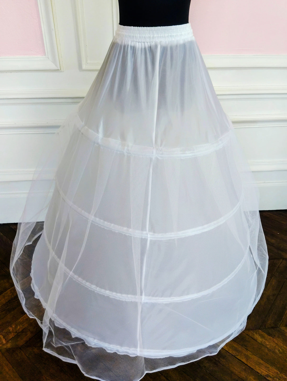 Jupon Mariée Crinoline Blanc 4 Cerceaux, Robe A-Line