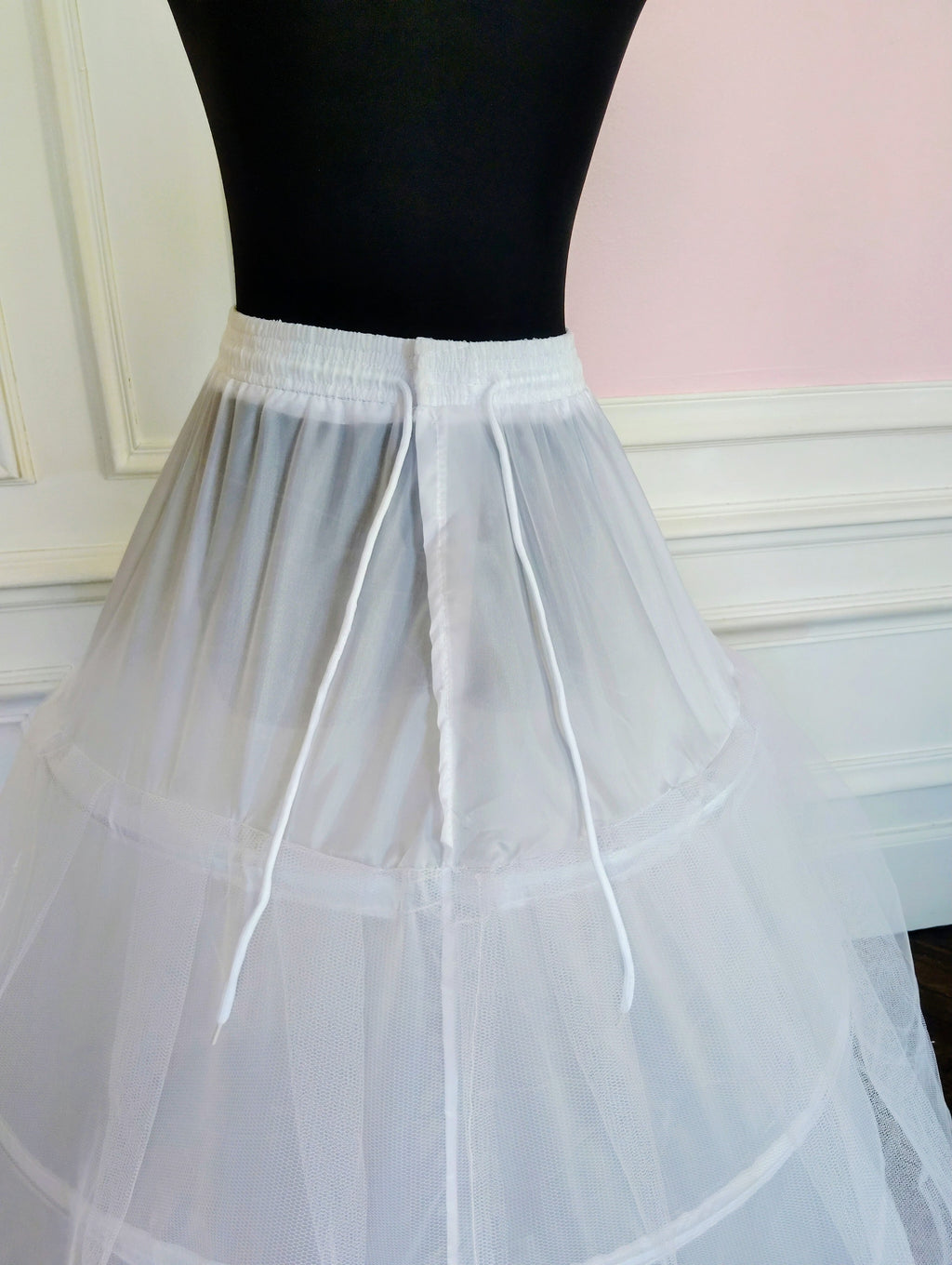 Jupon Mariée Crinoline Blanc 4 Cerceaux, Robe A-Line
