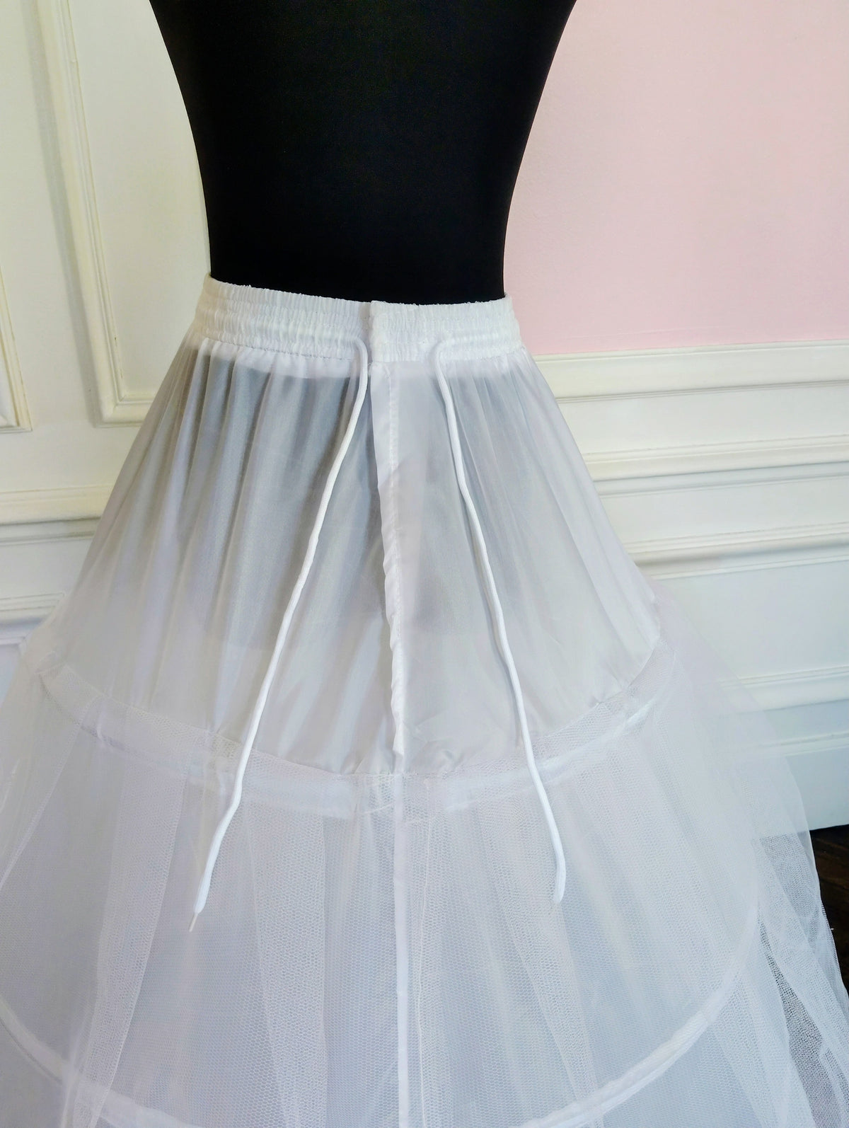 Jupon Mariée Crinoline Blanc 4 Cerceaux, Robe A-Line