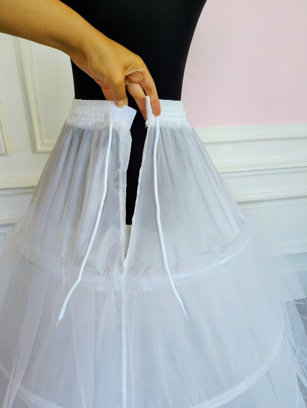 Jupon Mariée Crinoline Blanc 4 Cerceaux, Robe A-Line