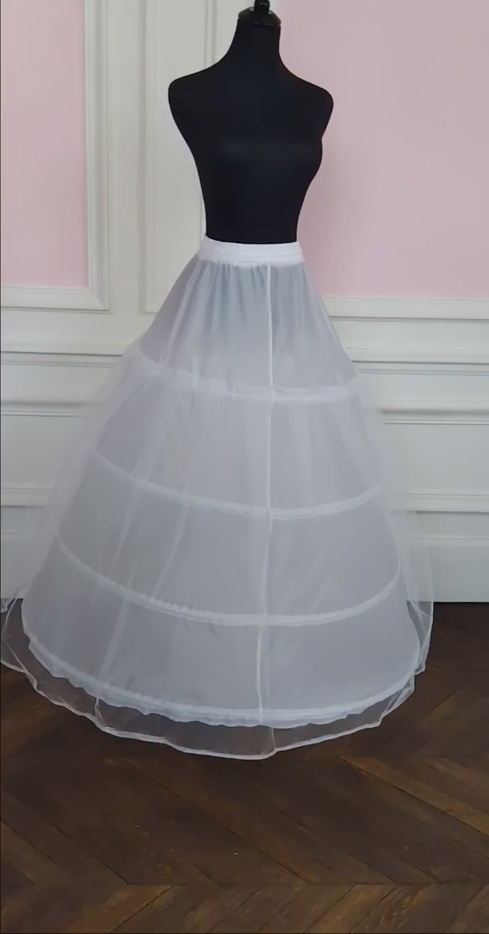 Jupon Mariée Crinoline Blanc 4 Cerceaux, Robe A-Line