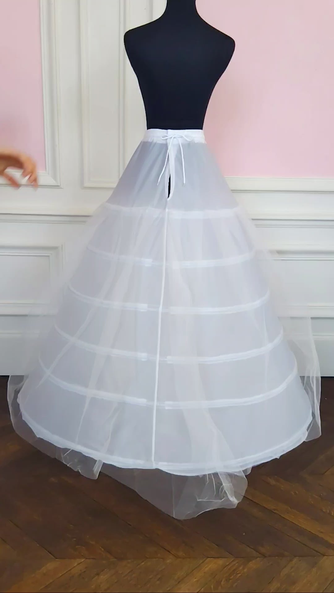 Jupon Mariée 6 Cerceaux avec Tulle, Crinoline Longue XXL