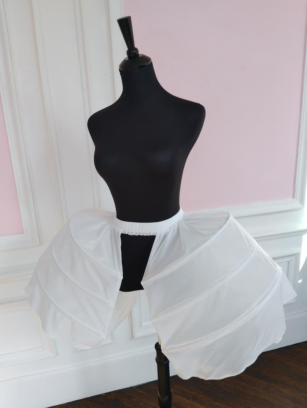 Jupon Crinoline Victorien Court 3 Cerceaux Ouvert Blanc