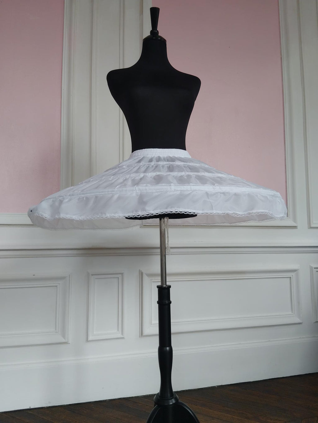 Jupon Crinoline Court Blanc 3 Cerceaux Effet Princesse ballerine