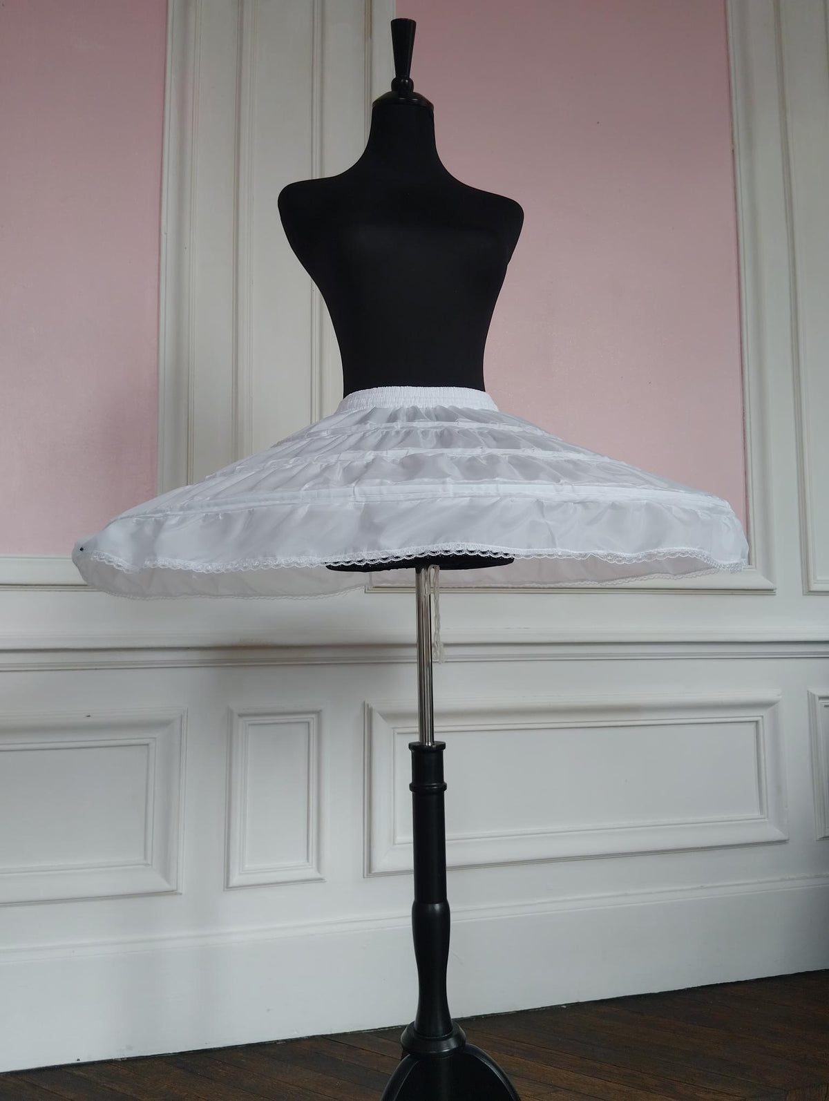 Jupon Crinoline Court Blanc 3 Cerceaux Effet Princesse ballerine