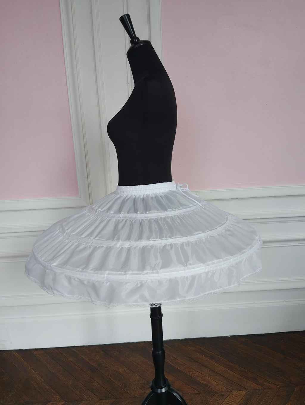 Jupon Crinoline Court Blanc 3 Cerceaux Effet Princesse ballerine