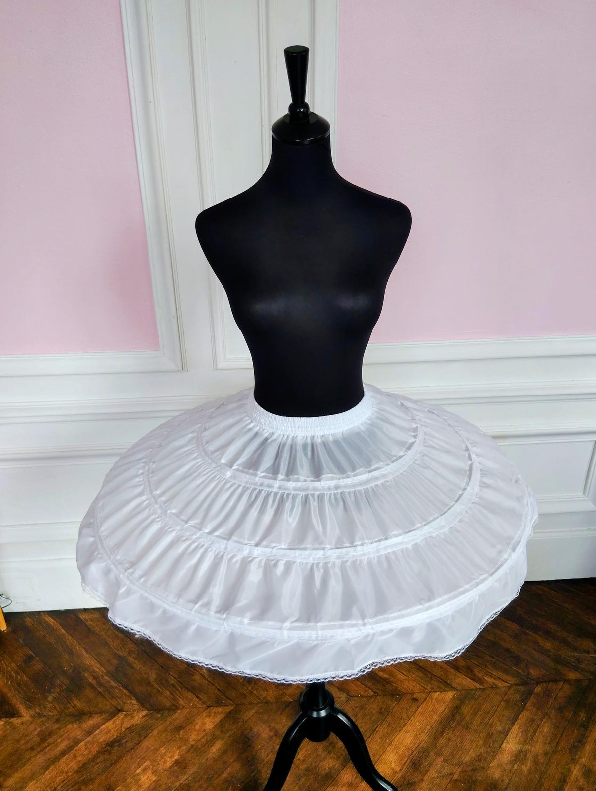 Jupon Crinoline Court Blanc 3 Cerceaux Effet Princesse ballerine