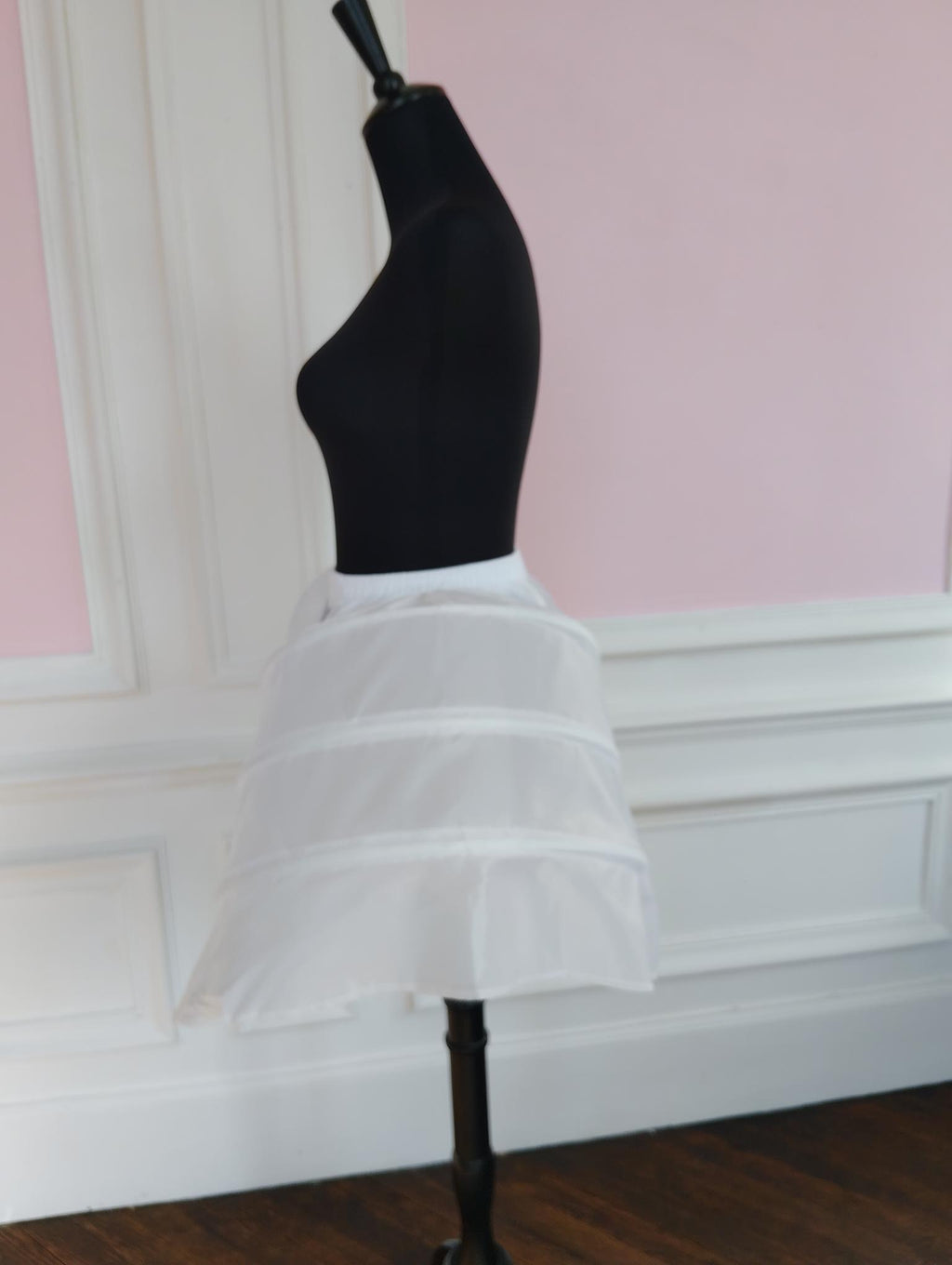 Jupon Crinoline Victorien Court 3 Cerceaux Ouvert Blanc