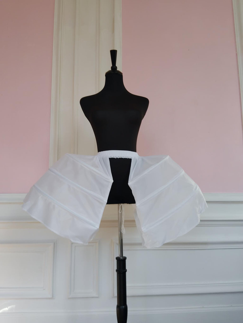 Jupon Crinoline Victorien Court 3 Cerceaux Ouvert Blanc