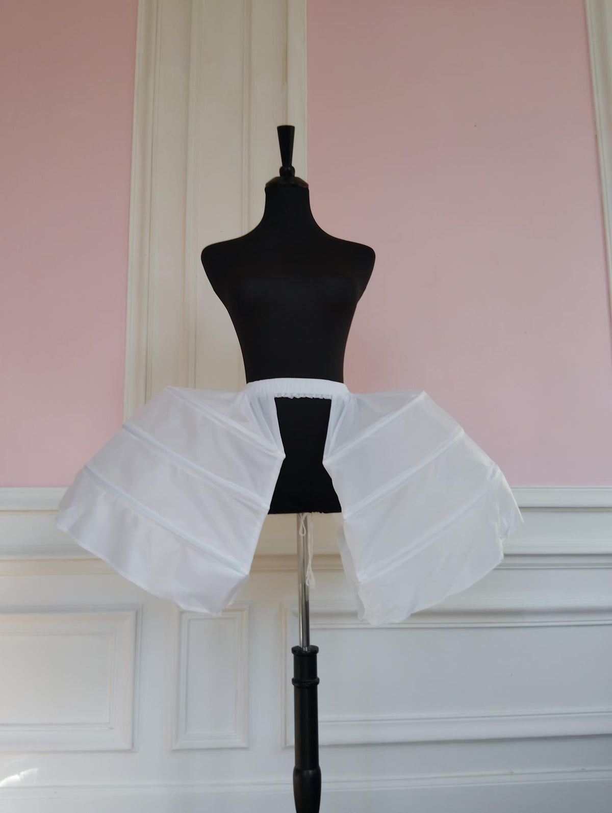 Jupon Crinoline Victorien Court 3 Cerceaux Ouvert Blanc