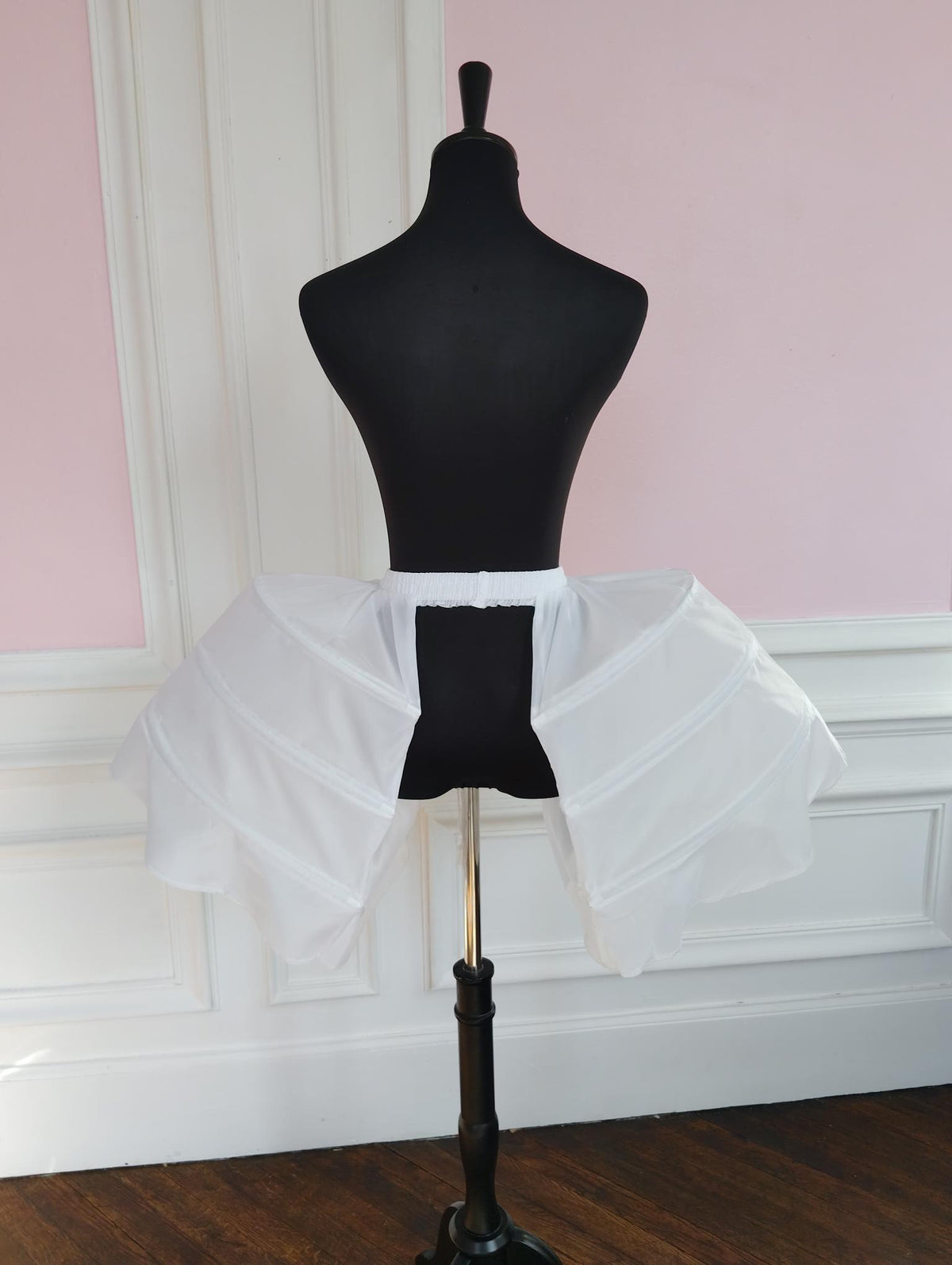Jupon Crinoline Victorien Court 3 Cerceaux Ouvert Blanc
